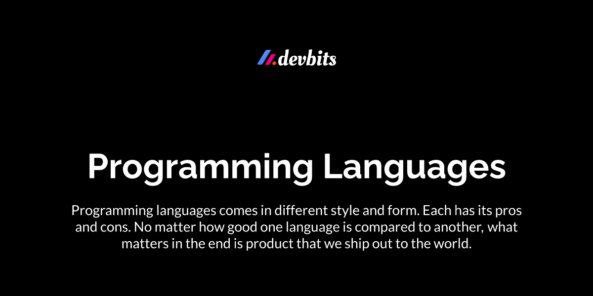 Programming Languages | Devbits.ph